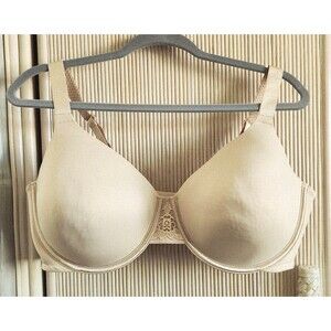 Vanity Fair Bra 42DD Beige Underwire Lightly Lined Back Smoothing EUC 76380